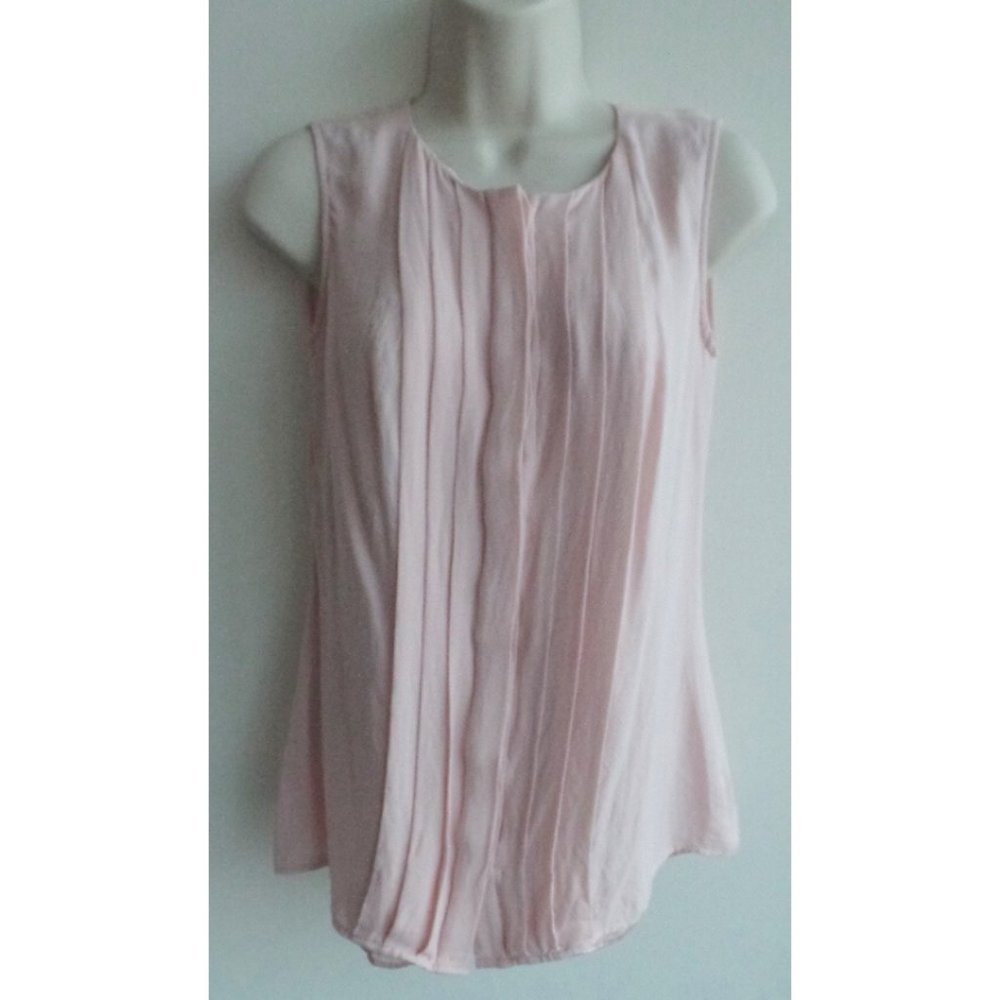 Brooks Brothers Pleated Silk Sleeveless Blouse Top
